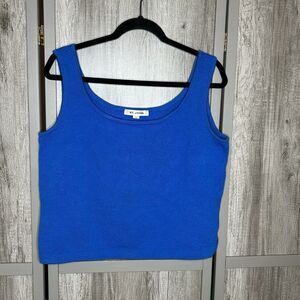 St John Tank Top Size L Royal Blue Sapphire Knit Shirt Top Sleeveless Large